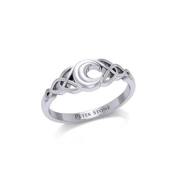 Celtic Knotwork Crescent Moon Ring TR1802 - Jewelry